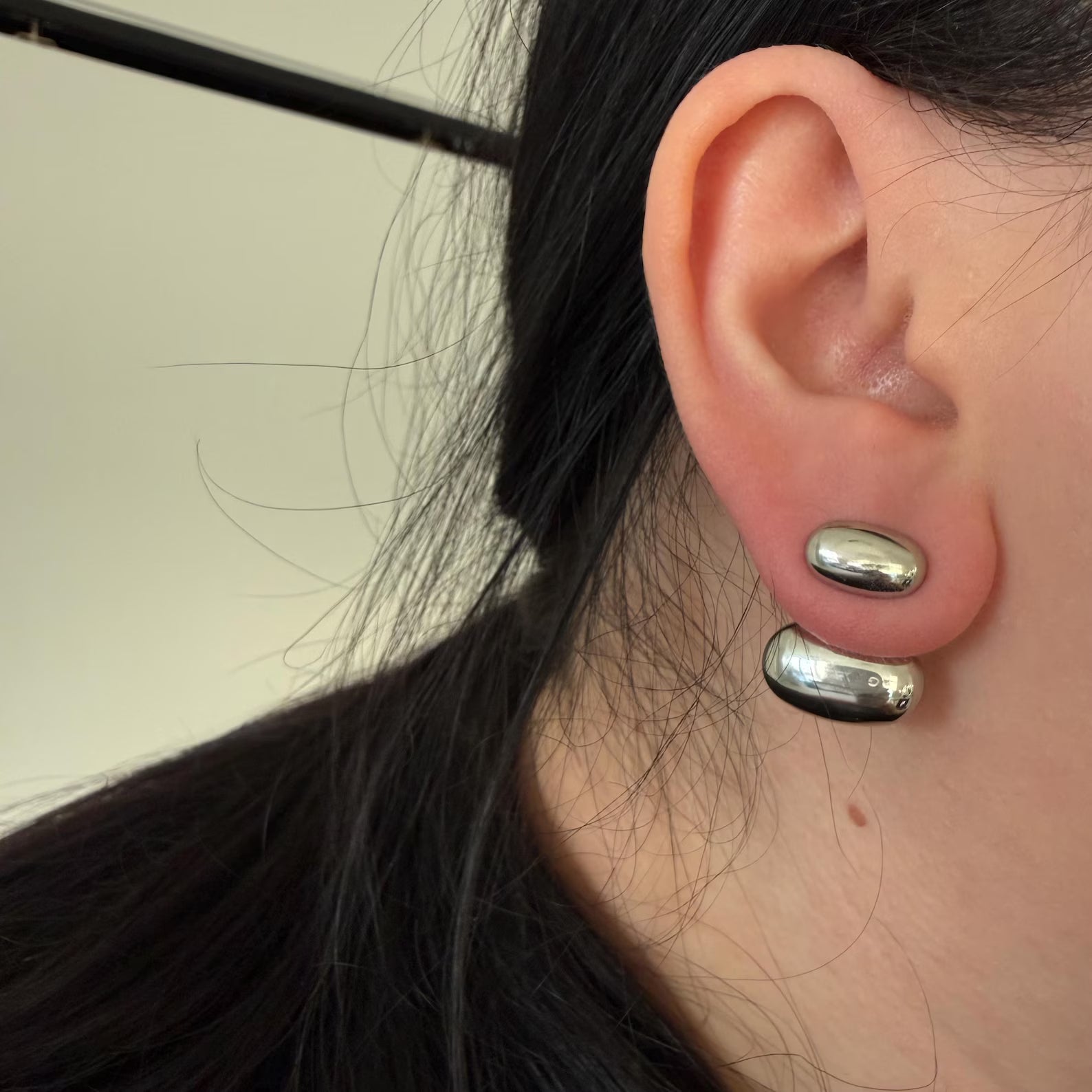 Chunky Double Dome Earrings – Bold Gold & Silver Statement Studs, Stainless Steel | AlaraNYC